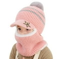 thumbnail image 1 of Kids Winter Neck Warmer Hat Knitted Plush Children Toddlers Kniting Warm Ear Protection Cap Gray, 1 of 10