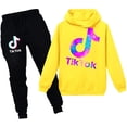 thumbnail image 1 of Tik Tok Pullover Hoodie Set Casual novedad sudadera 2 piezas moda Tik Tok ropa para niñas niños Adepaton WRMH-138-63, 1 of 5