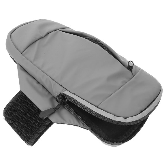 Pretyzoom Phone Armband Arm Bag Grey PU Sweatproof for Workout and Running Storage