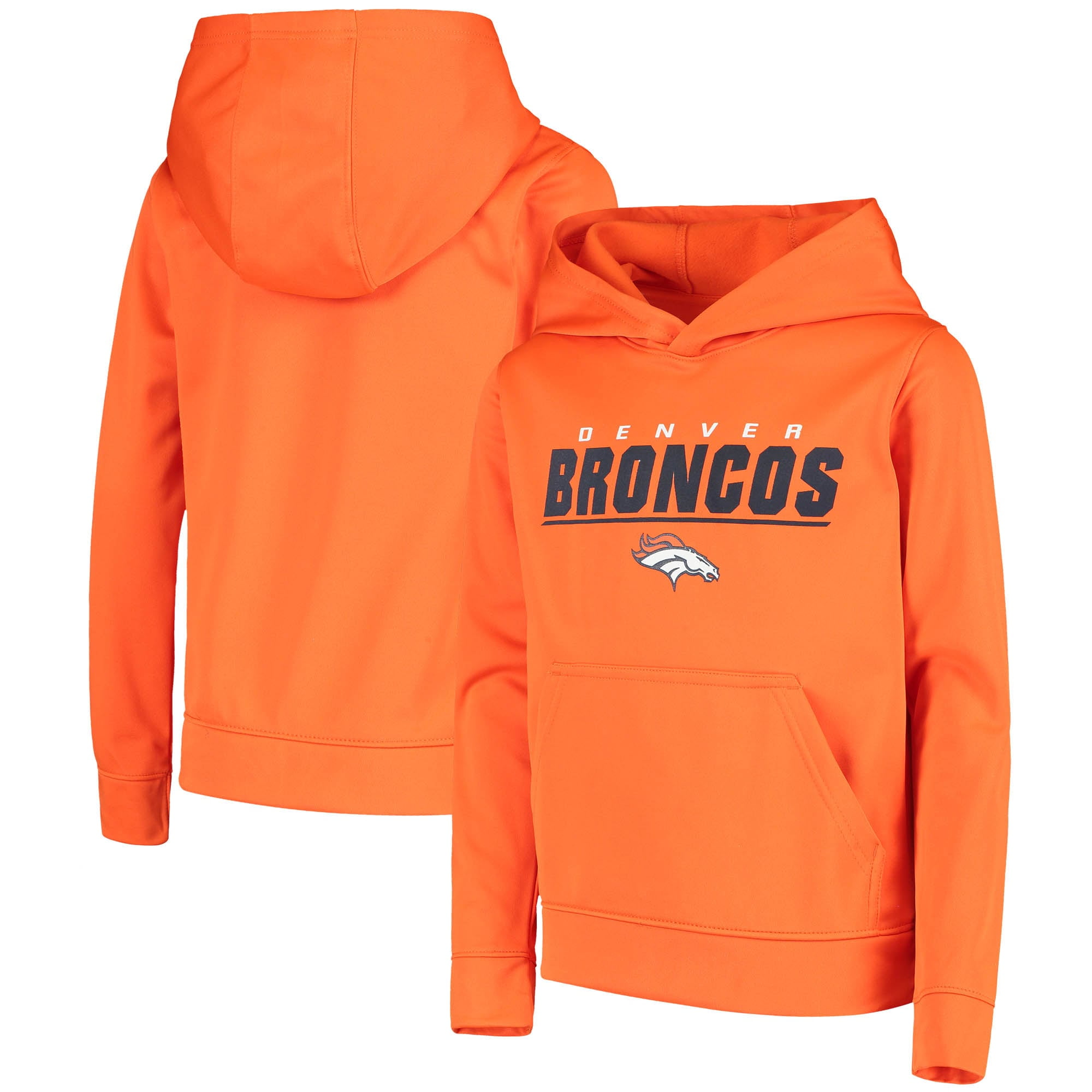 Denver Broncos Youth Static Performance Pullover Hoodie