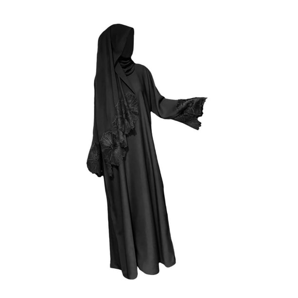 de poliéster para mujer, de dama musulmana con hijab para mujer Poliéster,Vestido Del Ropa Tradicional,Vestido Abaya de mujer de oración de túnica larga