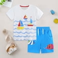 thumbnail image 2 of UngA Toddler Summer Clothes Boy 2T 3T 4T 5T Kids Letter Graphic Short Sleeve Shirt T-Shirt Tops + Casual Shorts Set Toddler Boy Sets (White,2-3 Years), 2 of 7
