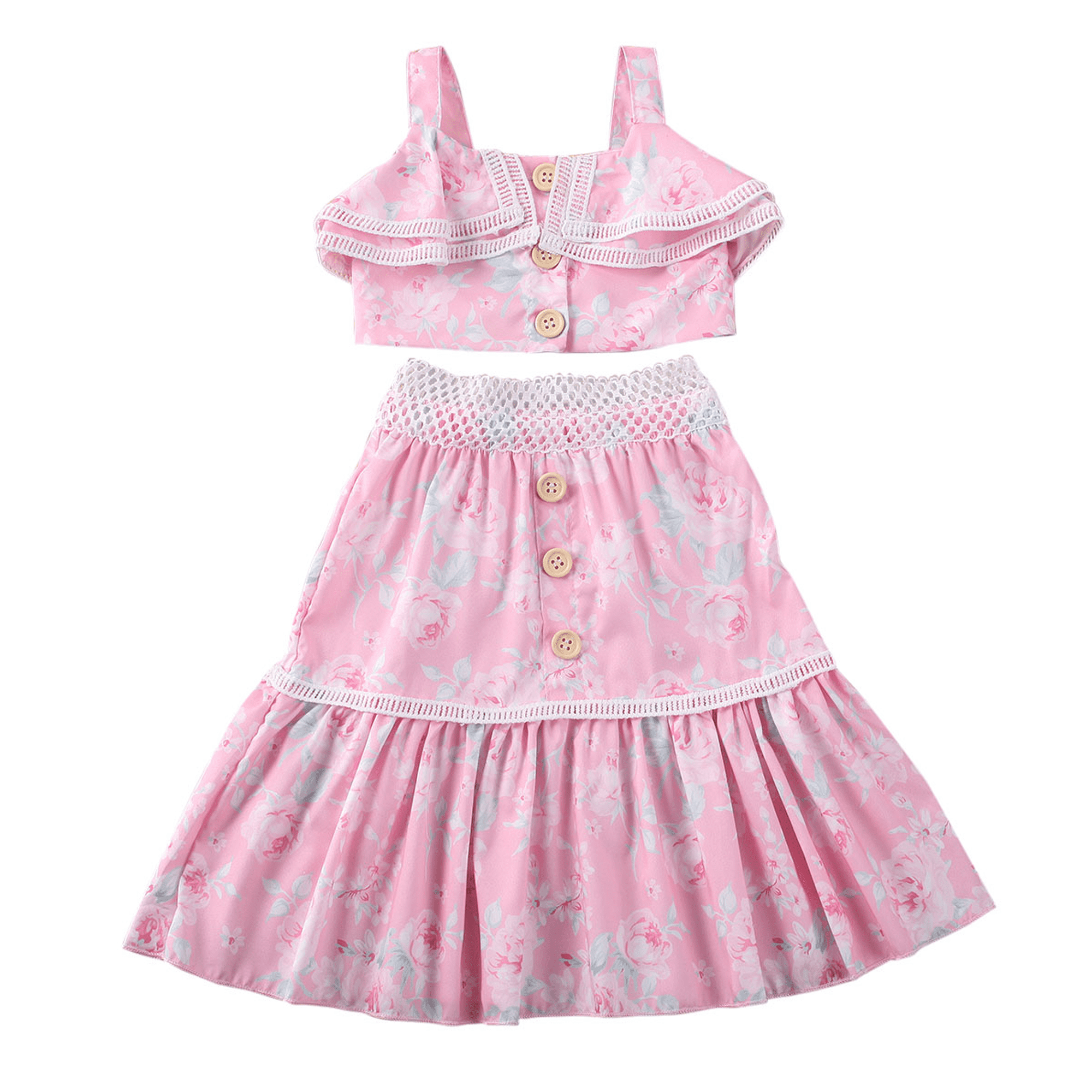 Bagilaanoe 2Pcs Kids Baby Girls Clothes Sets 16Y Sleeveless Crop