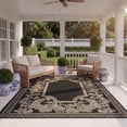 thumbnail image 5 of SAFAVIEH Courtyard Claire Oriental Indoor/Outdoor Area Rug, Black/Sand, 6'7" x 9'6", 5 of 15