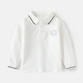 thumbnail image 2 of Kogui Toddler Uniform Shirts for Girls Infant Baby Boys' Collared Long Sleeve Cotton White Lapel Polo T-Shirts Tees Tops Shirt for Toddler Size 2T 3T (White,2-3 Years), 2 of 3