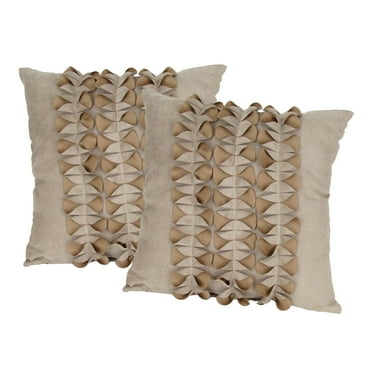 Wayborn 2 Pieces 3D Suede Bows Throw Pillow 18″X18″
