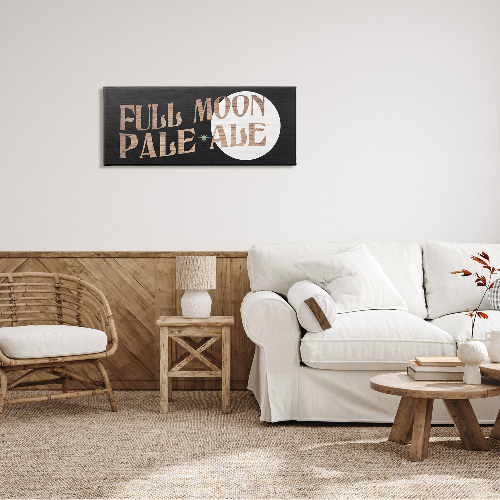 Stupell Industries Full Moon Pale Ale Rustic Moon Halloween Sign Graphic Art Gallery Wrapped Canvas Print Wall Art, Design by Daphne Polselli