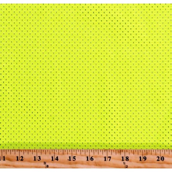 Safety High Visibility Yellow Fluorescent Sports Mesh 62" Wide Polyester Jersey Fabric by the Yard (D141.04)