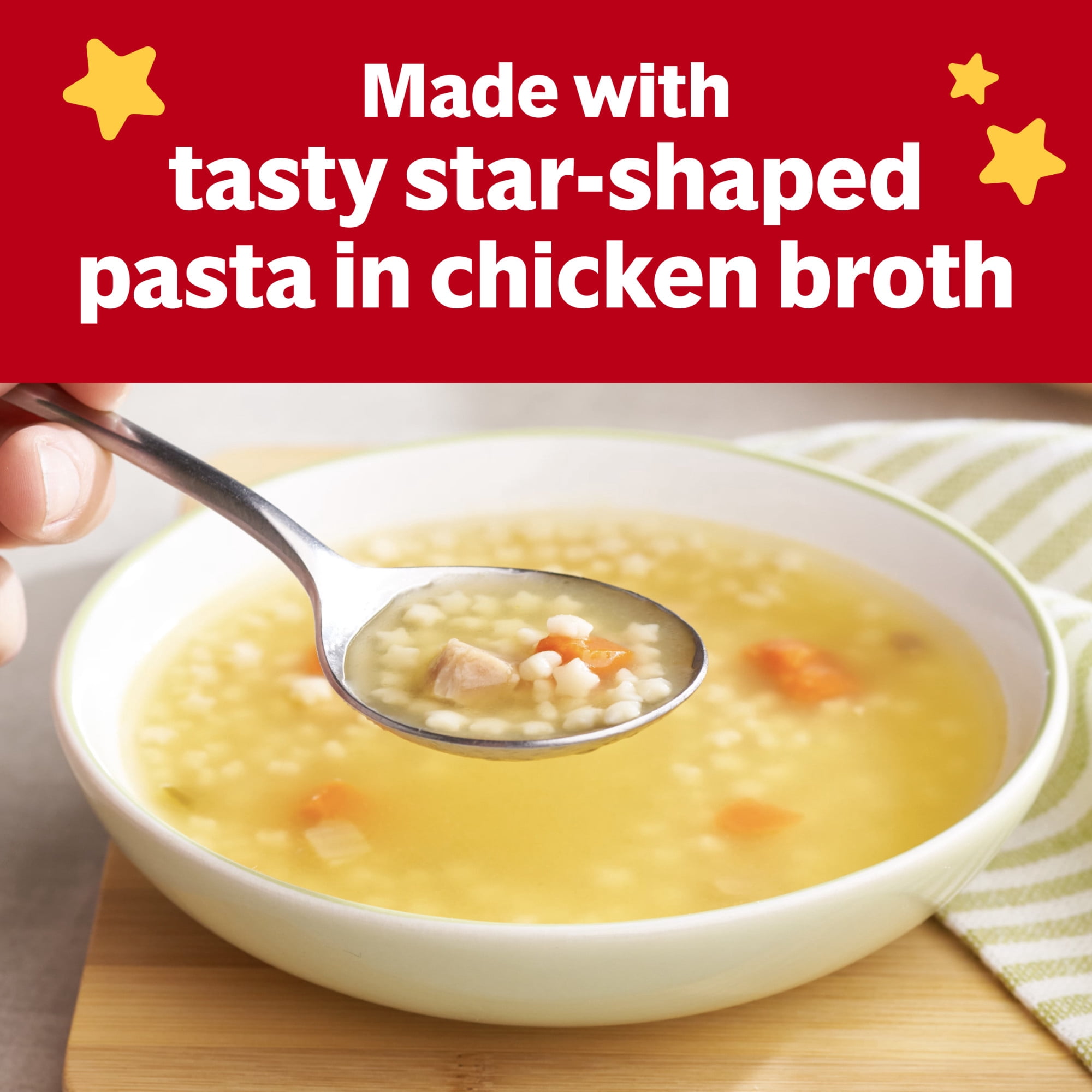 (12 pack) Campbell's Condensed Kids Chicken and Stars Soup, 10.5 oz Can