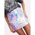 thumbnail image 6 of Arvbitana Women's Mini Skirt High Waist Sequins Bodycon Skirts Spring Summer Pencil Skirt for Party Club Streetwear, 6 of 7