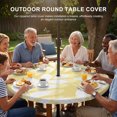 thumbnail image 3 of Round Outdoor Tablecloth with Umbrella Hole and Zipper, Pale Yellow Leaves Tablecloth with Elastic Waterproof, Farmhouse Botanical Branch Vintage Boho Patio Table Covers for 31" - 35" Pool Tables, 3 of 9