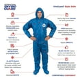 thumbnail image 2 of ViroGuard®, Blue Coverall with Hood & Boots, Elastic Wrists & Back, Front Zipper with Storm Flap, 2 of 2