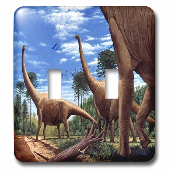 3dRose Dinosaur Brachiosaurus - Double Toggle Switch (lsp_1008_2)