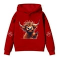 thumbnail image 3 of WAYUTE Girls Sweatshirts Boys Cow Print Cute Hooded Sweatshirt Soft Casual Pullover with Pocket for Kids, 3 of 6