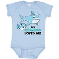 thumbnail image 3 of Inktastic My Grandad Loves Me with Cute Sharks Boys or Girls Baby Bodysuit, 3 of 5