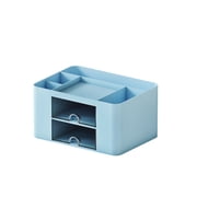 Desk Organizer with Drawers and Multiple Compartments Office Desktop Storage Caddy for Pens Pencils and Supplies Study and Workspace Tray for Stationery Plastic Desktop Organizer