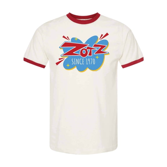 Zotz® Candy Logo Ringer T-Shirt – Retro Vintage Nostalgia Graphic Tee