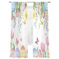 thumbnail image 6 of Pink Spring Floral Easter Sheer Curtains for Living Room Bedroom Elegant Tulip Flowers Sheer Curtains 96 Inch Long 2 Panels Set Light Filtering Curtain Window Treatments Drapes for Dining Room, 6 of 6