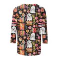 thumbnail image 5 of Mwjwdo Womens 3/4 Sleeve Book Ghost Printed Dressy Casual Henley Round Neck Relaxed Fit Tunic Tops Fall Shirts, 5 of 6