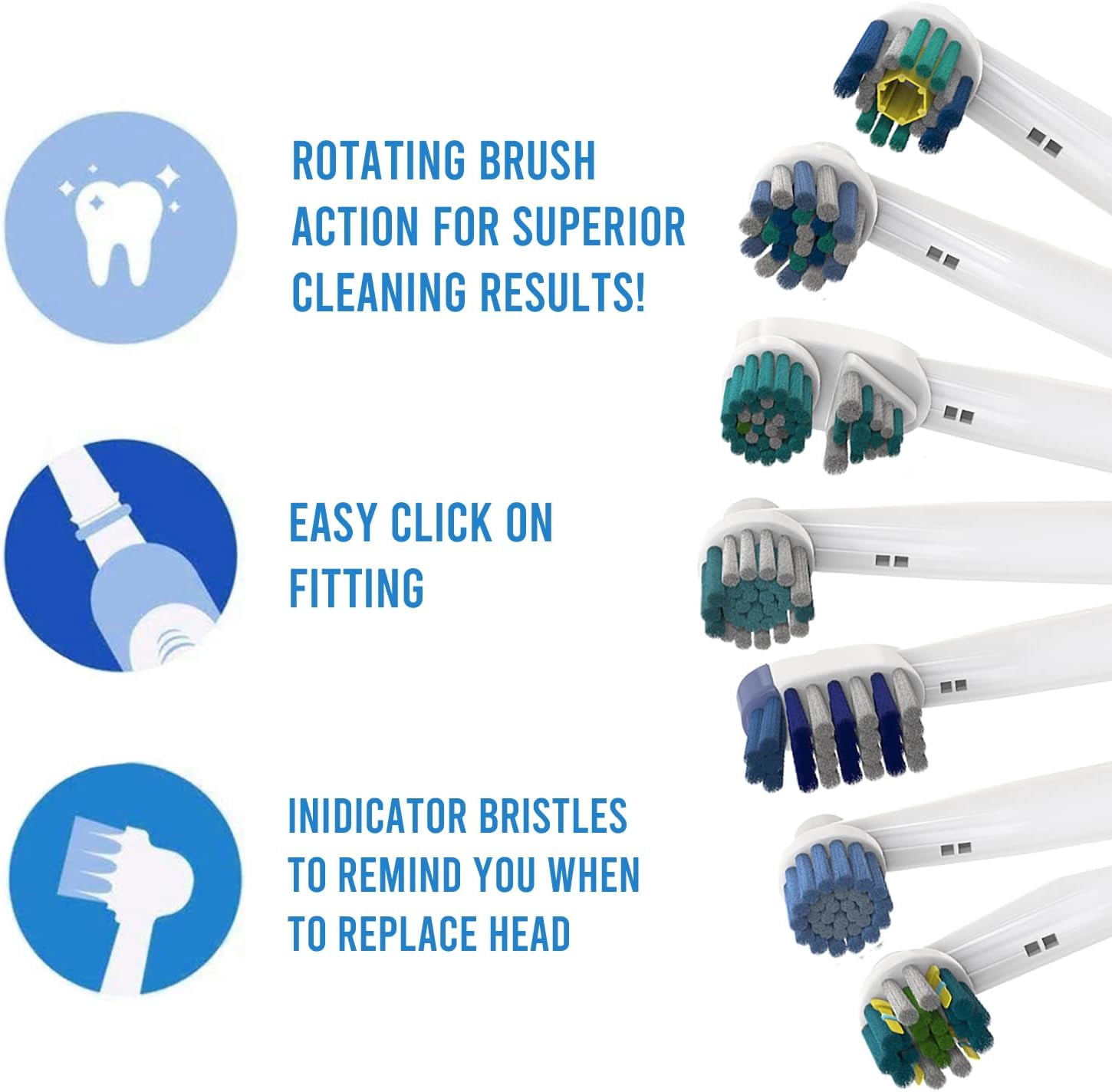 PÜRDENT Replacement Toothbrush Heads Compatible with Oral B & Braun Electric Toothbrushes (Multi-Color Cross, XLarge Pack 20)