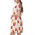 thumbnail image 2 of Goofa Popcorn Pattern Women Summer Short Sleeve Midi Dress with Pockets Casual Aline Flowy Tshirt Dress Vocation Beach Sundress, 2 of 6