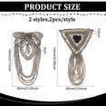 thumbnail image 2 of 4Pcs 2 Styles Iron Fashion Tassel Epaulette Punk Style Shoulder Badge with Glass Grenadine Finding DIY Clothing 145~152x82~90x3.6~4mm 2pcs/style, 2 of 6