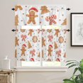 thumbnail image 1 of Kitchen Curtains and Valances Set, Christmas Gingerbread Man Winter Short Rod Pocket 3 Pieces Window Curtain Set for Bedroom, Bathroom, 24 Inch Long, 1 of 6