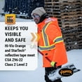 thumbnail image 3 of Pioneer Hi Vis Winter Quilted Safety Parka for Men - Waterproof Work Jacket with Reflective Tape - ANSI Class 3 - Orange, 3 of 8