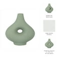 thumbnail image 6 of Boho Ceramic Stoneware Vase - Unique Hollow Design - Modern Decorative Accent for Home & Office - Ideal for Bedroom & Living Room - 7" Green, 6 of 14