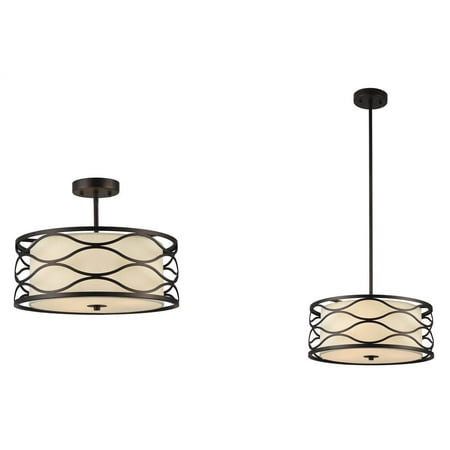 Bronze Flush Bolt - CHLOE Lighting GWEN Transitional 3 Light Rubbed Bronze Semi-flush Ceiling Fixture 16