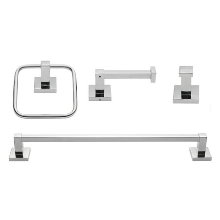 Finn 4-Piece Chrome Bathroom Hardware Accessory Kit