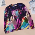 thumbnail image 6 of Abstract Oil Painting Womens Casual Crewneck Sweatshirt Long Sleeve Tops Cute Pullover Loose Fit, 6 of 7