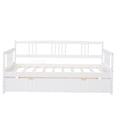thumbnail image 4 of White Twin Daybed with Pull Out Trundle, Wood Sofa Bed for Guest Room and Apartment, 4 of 10