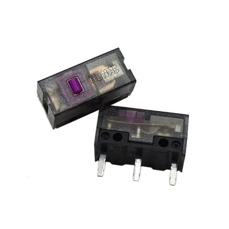 

Black Dustproof Mouse Micro Switch 3Pin Silver Contactor 100M 100 Millions Click Life 0.74N Black Micro Button