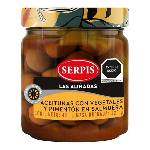 Aceituna Serpis Aliñadas pimentón 220 g