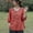 Red, variant on Tittly Womens Linen Tops Womens Oversized Button Down Shirts Linen Tunics for Women 3/4 Sleeve Linen Shirts For Women 2025 Cotton Summer Retro Boho Tops Vacation Blouse Green