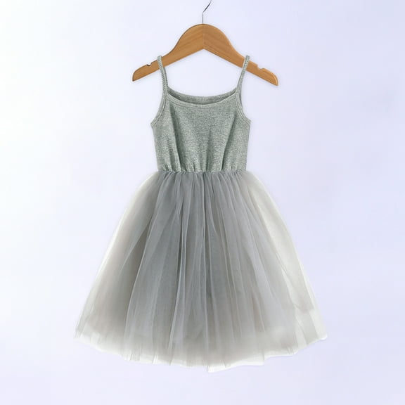 Zpanxa Baby Girls Princess Dress, Little Girls Party Wedding Dress, Lace Embroidered Bowknot Flower Net Dress, Kids Pageant Flower Girl Sleeveless Dress, Christmas Gifts for Girls Gray (7-8 Years)