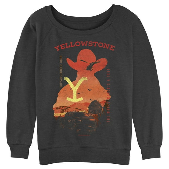 Junior's Yellowstone Sunset Silhouette John Dutton & Truck  Sweatshirt
