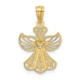 thumbnail image 4 of Diamond2Deal 14K Yellow Gold Filigree Angel Pendant for Women (L- 0.95 in, W- 0.6 in), 4 of 4
