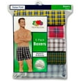 thumbnail image 2 of Fruit of the Loom Men's Woven Tartan Plaid Boxers, Extended Sizes, 5 Pack, 2 of 4
