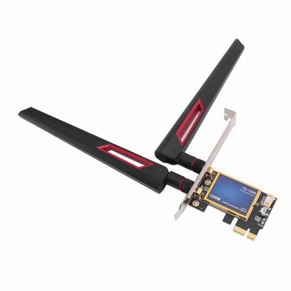 PCI Express X1 WiFi Card, Wide Range PC Adapter Card 4.0 Stable 1200Mbps 7260AC with 10dBi Dual Antenna for Computer