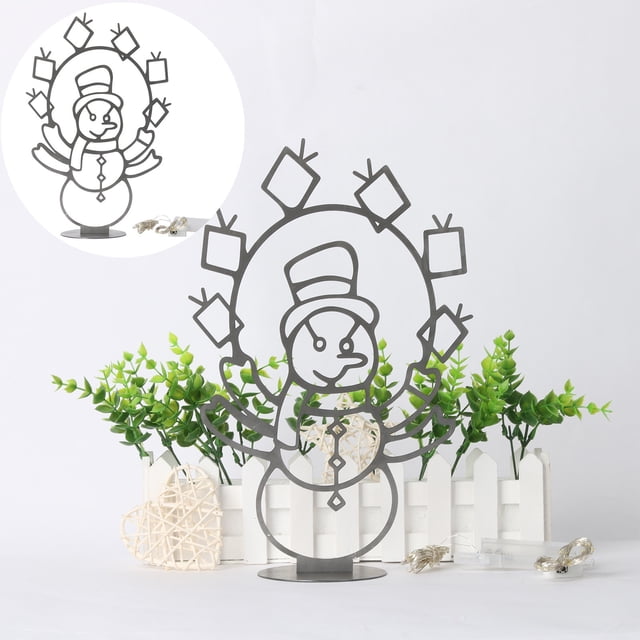Fiudx Guirnalda de Luces con Diseño de Bolas de Nieve, Decoración Navideña Animada, Muñeco de Nieve y Pingüino Brillantes, Marco para Jardín Exterior, Decoración Invernal, Regalo Navideño, Tamaño 30