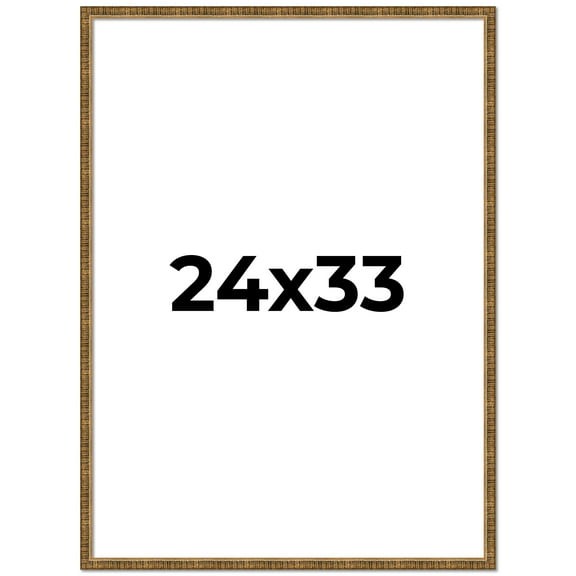 24x33 Frame Gold Picture Frame - Complete Modern Photo Frame Includes UV Acrylic Shatter Guard