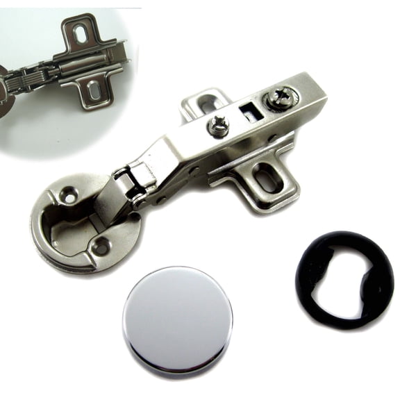 HNF Shop Euro Hydraulic 1" (26mm) All Metal Satin Nickel Soft Close Hinge with Screws 2 Piece