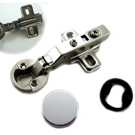 HNF Shop Euro Hydraulic 1" (26mm) All Metal Satin Nickel Soft Close Hinge with Screws 2 Piece