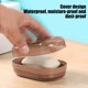 thumbnail image 5 of Jabonera de plástico color macarrón con base ranurada para drenaje | Jabonera compacta y duradera para lavabo de baño | Bandeja multiusos para guardar la ropa en la cocina, 5 of 6