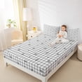 thumbnail image 4 of Manfei Cute Bowtie Bed Sheets,Black Bowknot Bow King Sheets,Geometric Plaid Sheet Set For Children,Breathable Room Decoration,4 Pieces, 4 of 7
