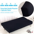 thumbnail image 2 of Eurhowing Stretch Futon Slipcover, Polyester Spandex Armless Sofa Bed Cover with Elastic Hem, 3-Seater Couch Sofa Protector, Black, 2 of 7