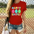 thumbnail image 2 of kakina CMSX Easter Tops for Women, 2021 Easter Eggs Happy Easter Print Men And Women Loose Plus Size Short Sleeves Red, XS, 2 of 7