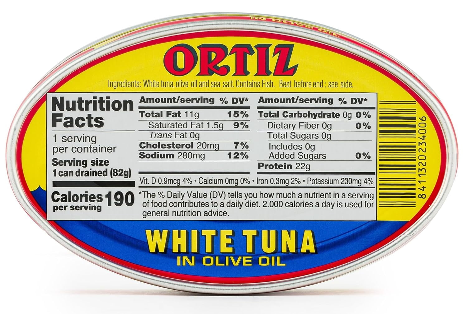 Ortiz White Tuna in Olive Oil, 3.95oz, 6 Pack